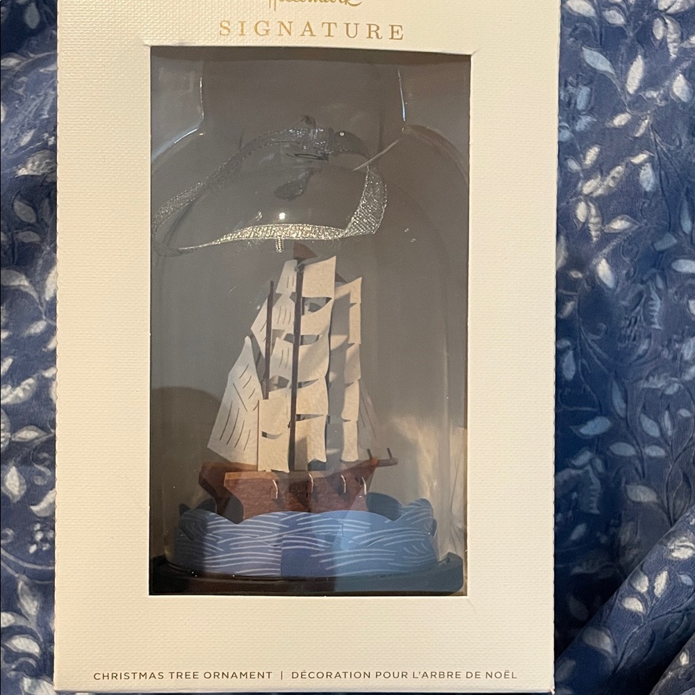 Hallmark Signature Nautical Ornament - 5” ship in a bottle